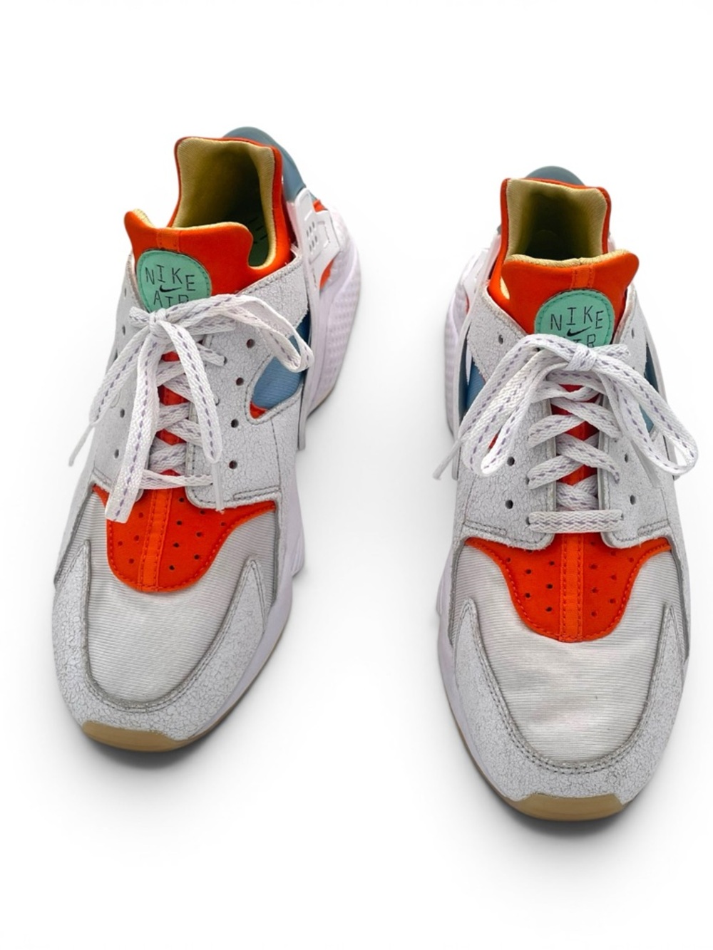 Nike Air Huarache White Orange Blue Men’s Size 9 Sneakers EU 42.5 - Picture 7 of 12